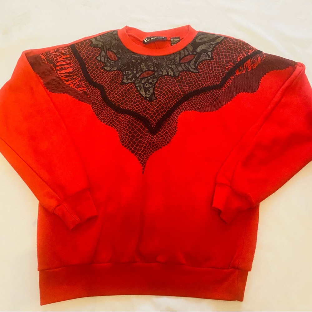 Vintage/Retro 80’s Ruby Red Zebra/Leopard Print C… - image 1